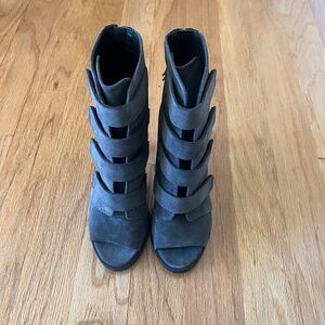 DKNY grey heel boots